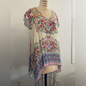 JOHNNY WAS Print Floral Tunic Size S
